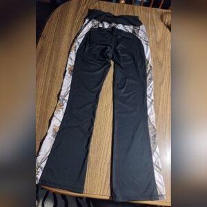 Black Athletic Pants with Pink Camo Side Stripes